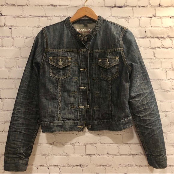 Banana Republic Jackets & Blazers - Banana Republic Kenya Dark size M jean jacket EUC